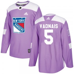 Youth Carol Vadnais New York Rangers Adidas Authentic Purple Fights Cancer Practice Jersey