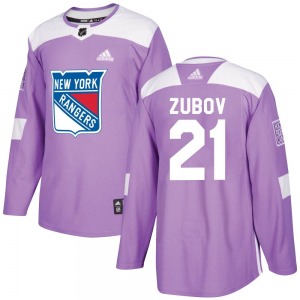 Youth Sergei Zubov New York Rangers Adidas Authentic Purple Fights Cancer Practice Jersey