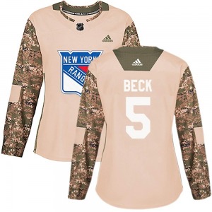 Women's Barry Beck New York Rangers Adidas Authentic Camo Veterans Day Practice Jersey