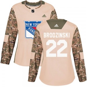 Women's Jonny Brodzinski New York Rangers Adidas Authentic Camo Veterans Day Practice Jersey