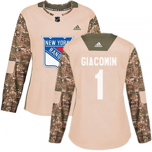 Women's Eddie Giacomin New York Rangers Adidas Authentic Camo Veterans Day Practice Jersey