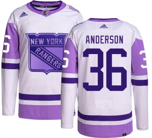 Youth Glenn Anderson New York Rangers Adidas Authentic Hockey Fights Cancer Jersey