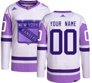 Youth Custom New York Rangers Adidas Authentic Custom Hockey Fights Cancer Jersey