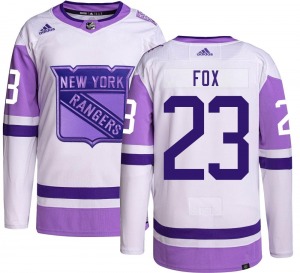 Youth Adam Fox New York Rangers Adidas Authentic Hockey Fights Cancer Jersey