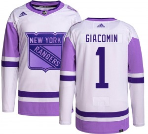 Youth Eddie Giacomin New York Rangers Adidas Authentic Hockey Fights Cancer Jersey