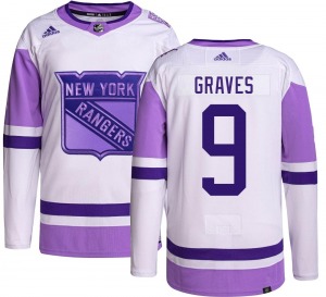 Youth Adam Graves New York Rangers Adidas Authentic Hockey Fights Cancer Jersey