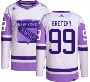 Youth Wayne Gretzky New York Rangers Adidas Authentic Hockey Fights Cancer Jersey