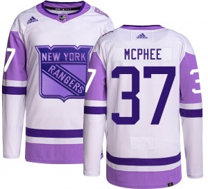 Youth George Mcphee New York Rangers Adidas Authentic Hockey Fights Cancer Jersey