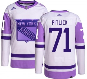 Youth Tyler Pitlick New York Rangers Adidas Authentic Hockey Fights Cancer Jersey