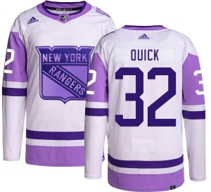 Youth Jonathan Quick New York Rangers Adidas Authentic Hockey Fights Cancer Jersey