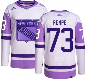 Youth Matt Rempe New York Rangers Adidas Authentic Hockey Fights Cancer Jersey