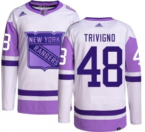 Youth Bobby Trivigno New York Rangers Adidas Authentic Hockey Fights Cancer Jersey