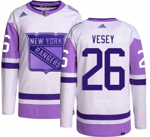 Youth Jimmy Vesey New York Rangers Adidas Authentic Hockey Fights Cancer Jersey
