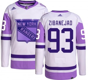 Youth Mika Zibanejad New York Rangers Adidas Authentic Hockey Fights Cancer Jersey