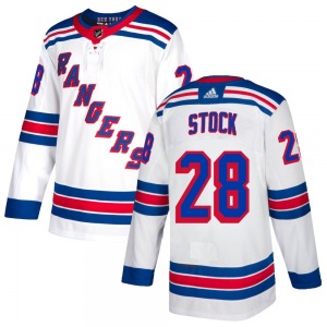 P.j. Stock New York Rangers Adidas Authentic White Jersey