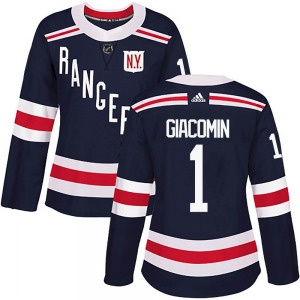 Women's Eddie Giacomin New York Rangers Adidas Authentic Navy Blue 2018 Winter Classic Home Jersey