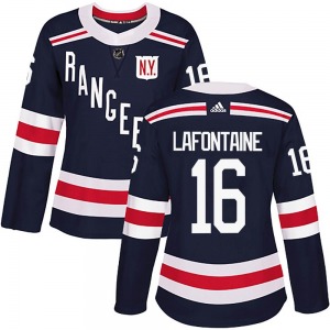 Women's Pat Lafontaine New York Rangers Adidas Authentic Navy Blue 2018 Winter Classic Home Jersey