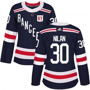 Women's Chris Nilan New York Rangers Adidas Authentic Navy Blue 2018 Winter Classic Home Jersey