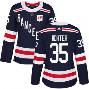 Women's Mike Richter New York Rangers Adidas Authentic Navy Blue 2018 Winter Classic Home Jersey