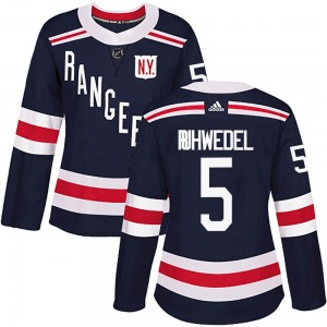 Women's Chad Ruhwedel New York Rangers Adidas Authentic Navy Blue 2018 Winter Classic Home Jersey