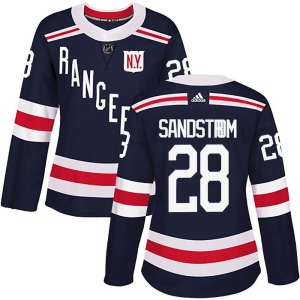 Women's Tomas Sandstrom New York Rangers Adidas Authentic Navy Blue 2018 Winter Classic Home Jersey