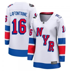Women's Pat Lafontaine New York Rangers Fanatics Branded Breakaway White 2024 Stadium Series Jersey
