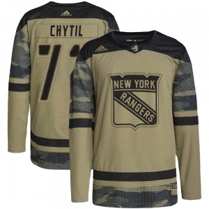 Filip Chytil New York Rangers Adidas Authentic Camo Military Appreciation Practice Jersey