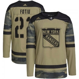 Nick Fotiu New York Rangers Adidas Authentic Camo Military Appreciation Practice Jersey
