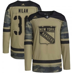 Chris Nilan New York Rangers Adidas Authentic Camo Military Appreciation Practice Jersey