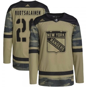 Reijo Ruotsalainen New York Rangers Adidas Authentic Camo Military Appreciation Practice Jersey