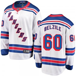 Youth Alex Belzile New York Rangers Fanatics Branded Breakaway White Away Jersey