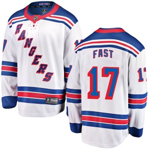 Youth Jesper Fast New York Rangers Fanatics Branded Breakaway White Away Jersey