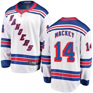 Youth Connor Mackey New York Rangers Fanatics Branded Breakaway White Away Jersey