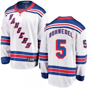 Youth Chad Ruhwedel New York Rangers Fanatics Branded Breakaway White Away Jersey