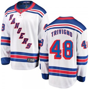 Youth Bobby Trivigno New York Rangers Fanatics Branded Breakaway White Away Jersey