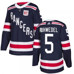 Youth Chad Ruhwedel New York Rangers Adidas Authentic Navy Blue 2018 Winter Classic Home Jersey