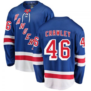 Youth Brandon Crawley New York Rangers Fanatics Branded Breakaway Blue ized Home Jersey