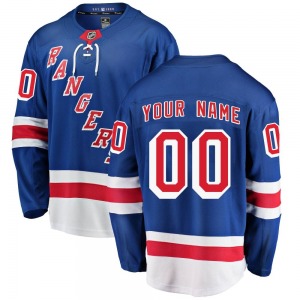 Youth Custom New York Rangers Fanatics Branded Breakaway Blue Custom Home Jersey