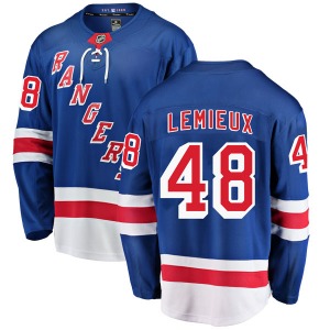 Youth Brendan Lemieux New York Rangers Fanatics Branded Breakaway Blue Home Jersey