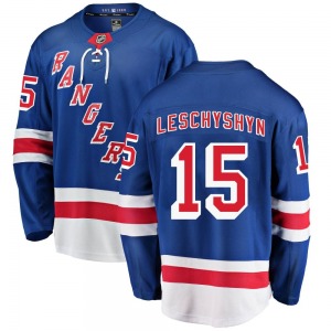 Youth Jake Leschyshyn New York Rangers Fanatics Branded Breakaway Blue Home Jersey