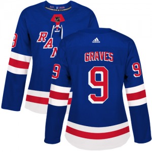 Women's Adam Graves New York Rangers Adidas Authentic Royal Blue Home Jersey
