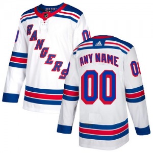 Women's Custom New York Rangers Adidas Authentic White Away Jersey
