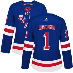 Women's Eddie Giacomin New York Rangers Adidas Authentic Royal Blue Home Jersey