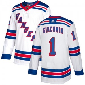 Women's Eddie Giacomin New York Rangers Adidas Authentic White Away Jersey