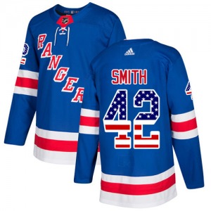 Brendan Smith New York Rangers Adidas Authentic Royal Blue USA Flag Fashion Jersey
