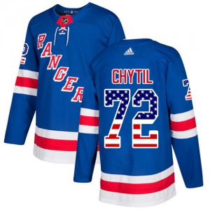 Filip Chytil New York Rangers Adidas Authentic Royal Blue USA Flag Fashion Jersey