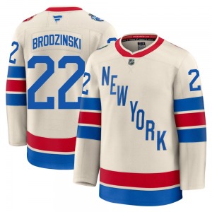 Youth Jonny Brodzinski New York Rangers Fanatics Premium Beige 2026 Winter Classic Jersey