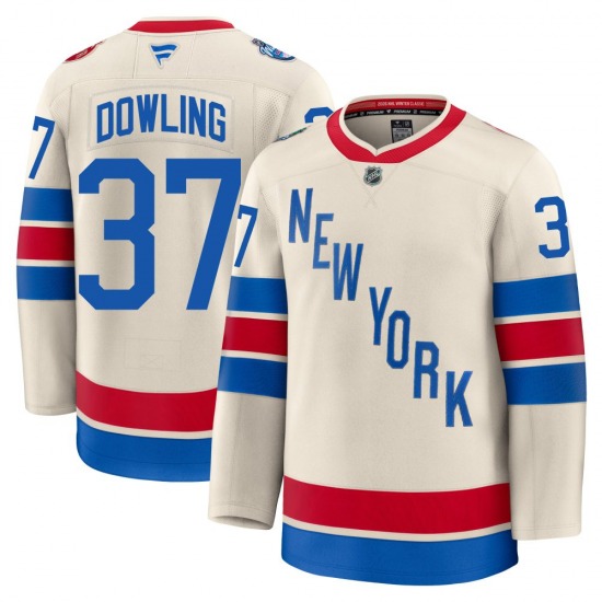 Youth Justin Dowling New York Rangers Fanatics Premium Beige 2026 Winter Classic Jersey