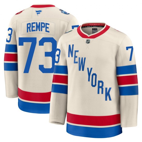 Youth Matt Rempe New York Rangers Fanatics Premium Beige 2026 Winter Classic Jersey