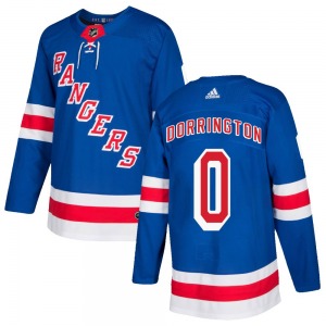 Jackson Dorrington New York Rangers Adidas Authentic Royal Blue Home Jersey